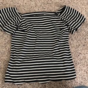 Banana Republic striped off the shoulder blouse